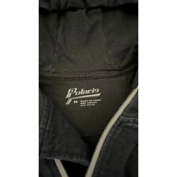 Polaris Jacket Womens Medium Black Gray Full Zip Hoodie Sweatshirt Long Sleeve - Picture 5 of 12